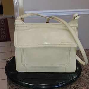 Fossil Leather Crossbody Purse With Double Side Openings vintage